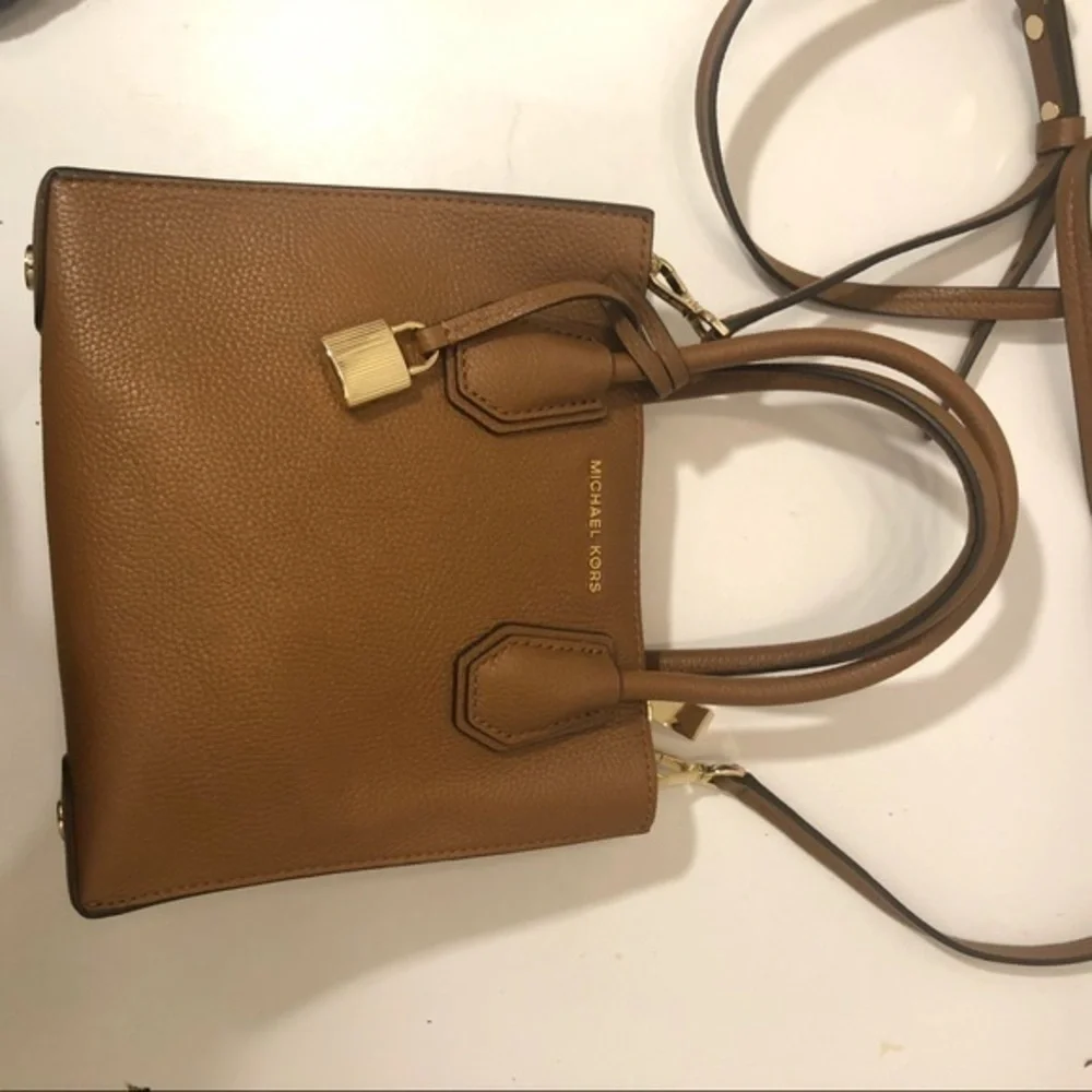 Michael Kors brown leather mini convertible bag